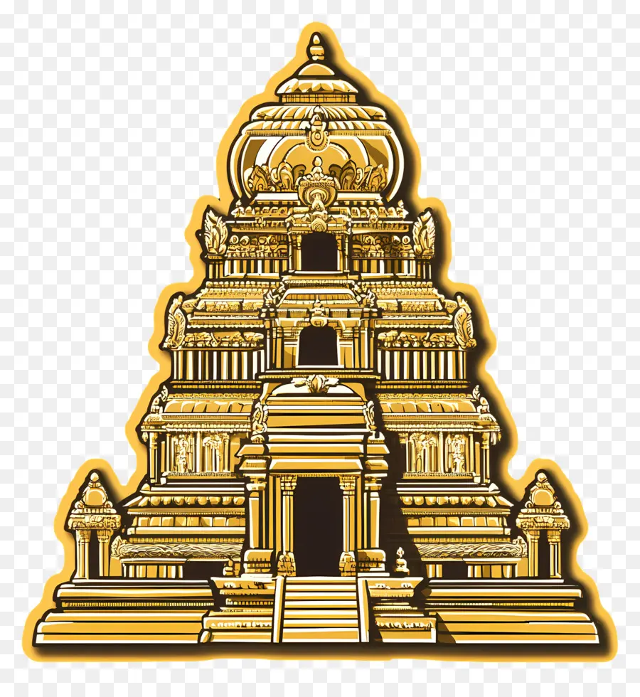 Ouro Do Templo Hindu，Ilustração Do Templo PNG