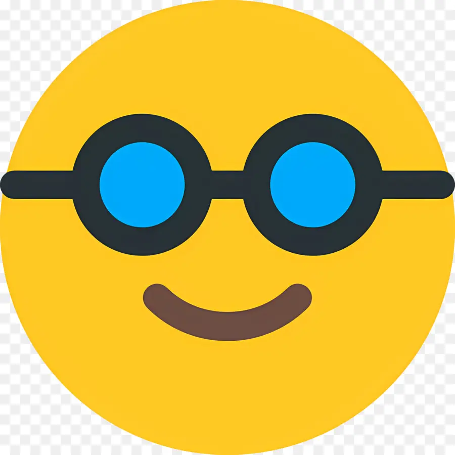 Emoji Nerd，Cara Sorridente PNG