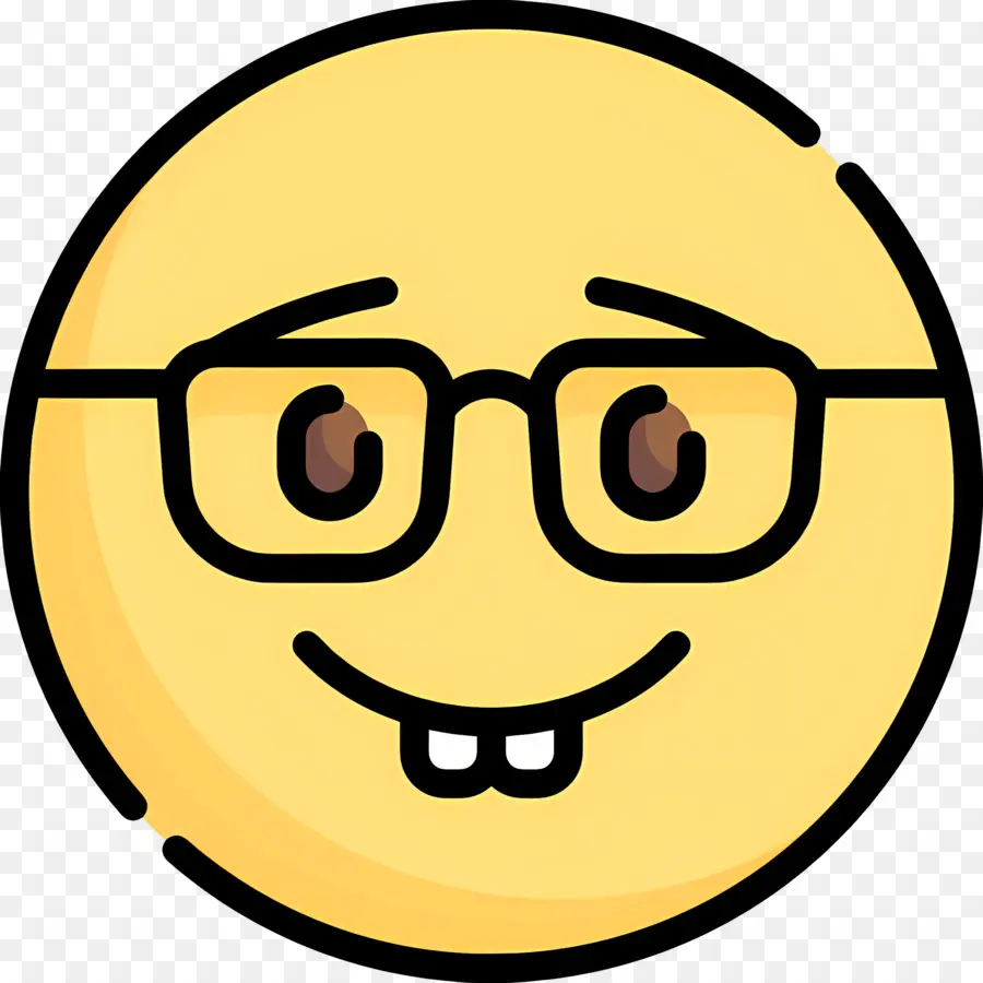 Emoji Nerd，Cara Sorridente PNG