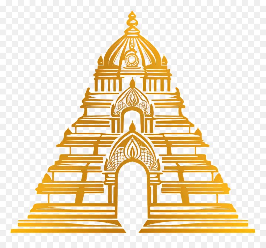 Ouro Do Templo Hindu，Ilustração Do Templo PNG