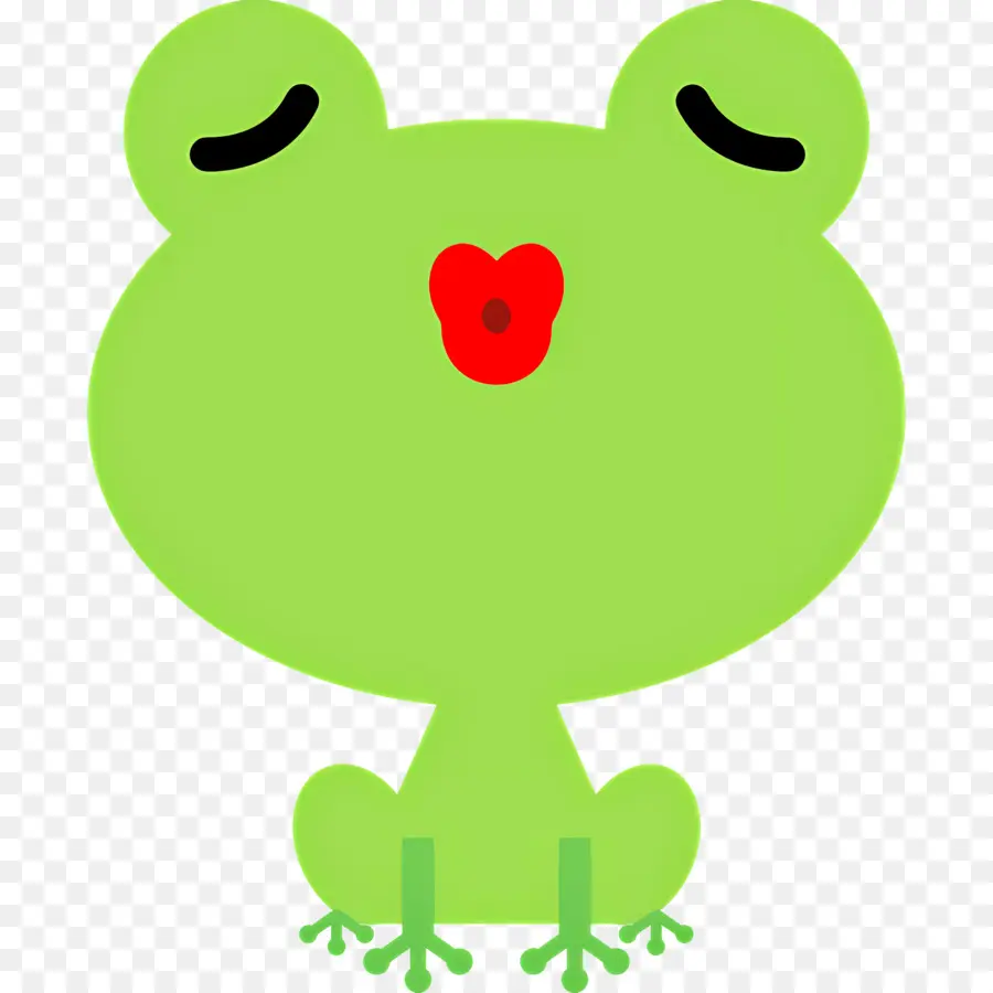 Beijo Emoji，Sapo Verde PNG