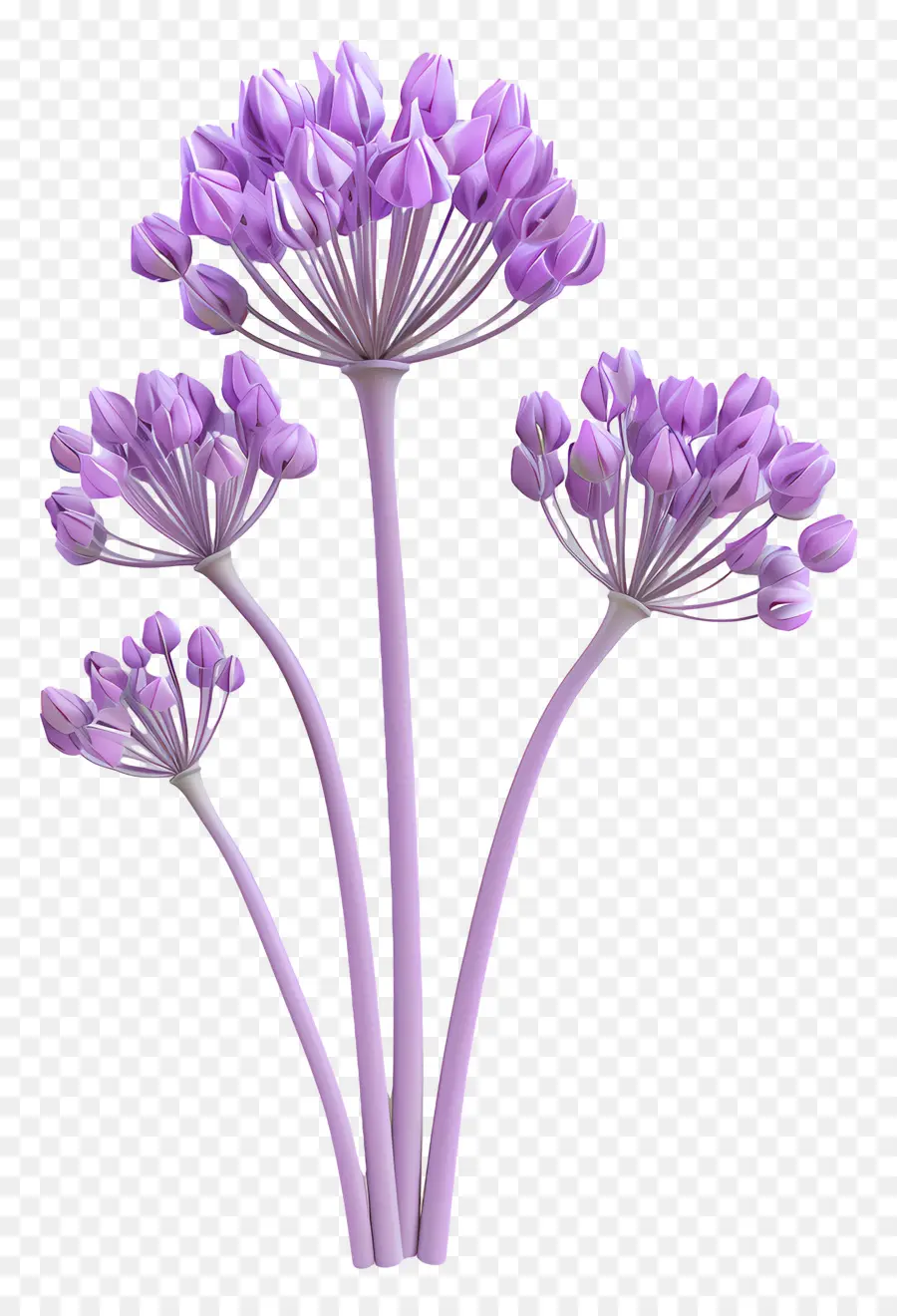 Flor De Allium Modelo 3d，Flor Roxa PNG