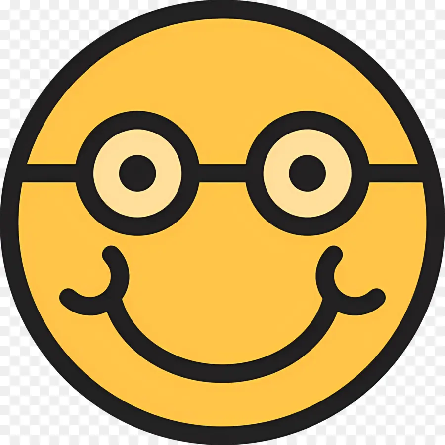 Emoji Nerd，Cara Sorridente PNG