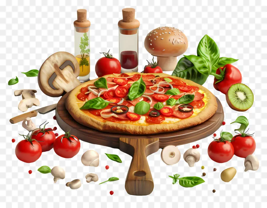 Pizza 3d，Pizza PNG