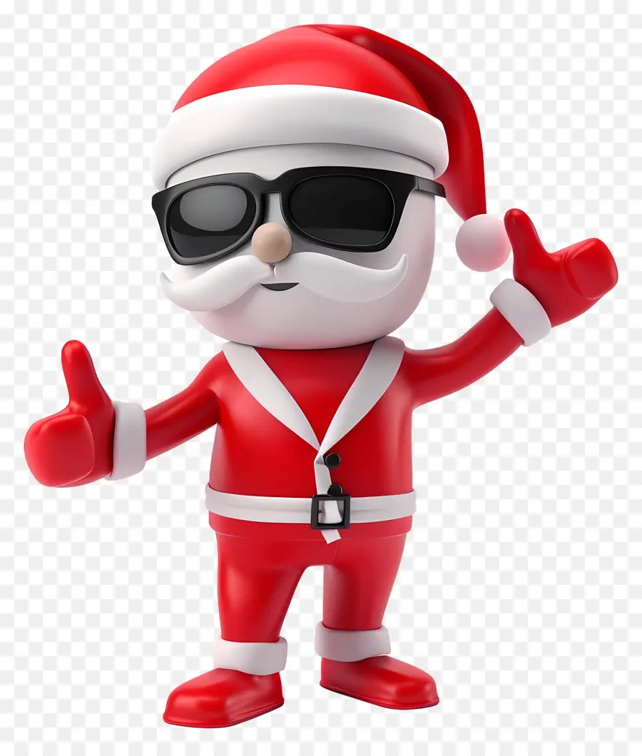 Homem 3d，Papai Noel Com óculos De Sol PNG