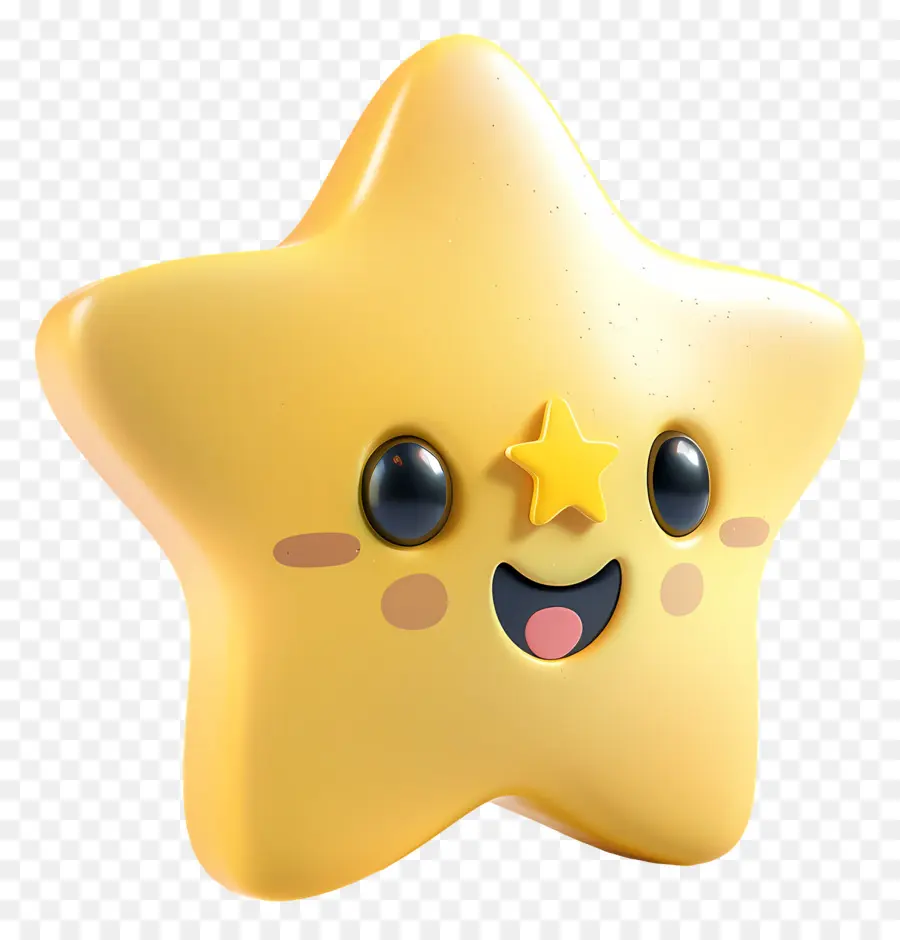 Estrela 3d，Estrela Sorridente PNG