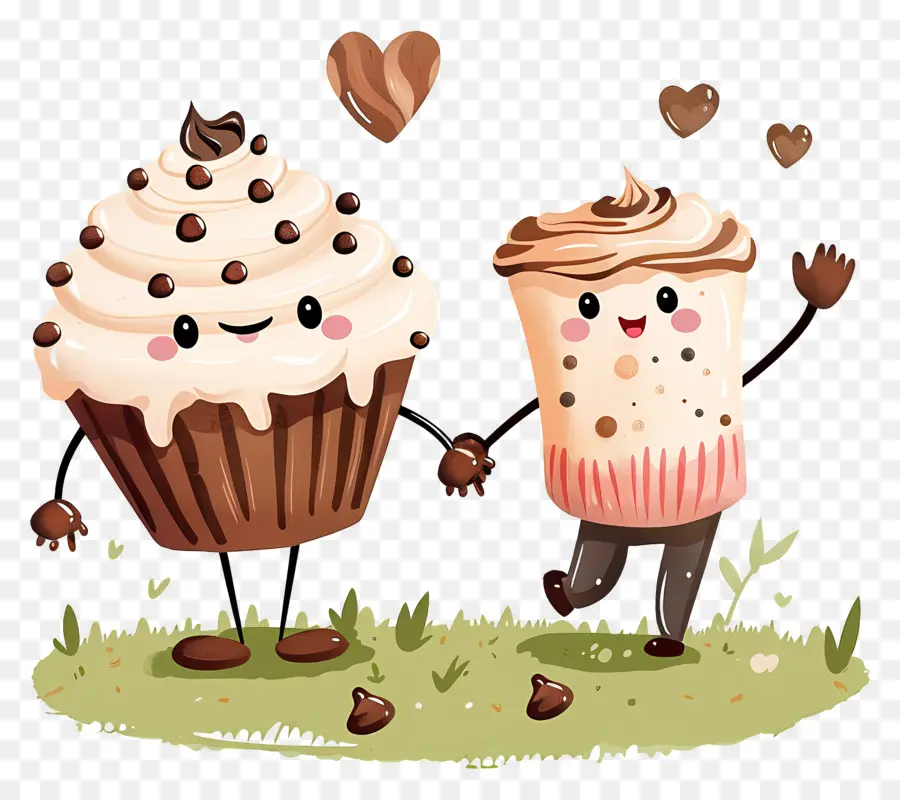 Café Kawaii，Cupcakes Com Rostos PNG