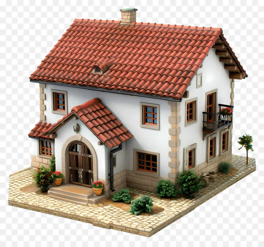 Casa 3d，Casa Fofa De Doodle PNG