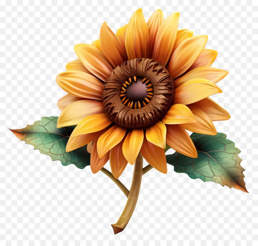 Flor 3d，Girassol PNG