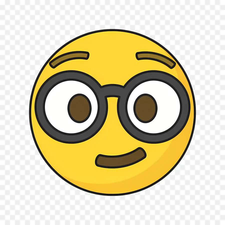 Emoji Nerd，Cara Sorridente PNG