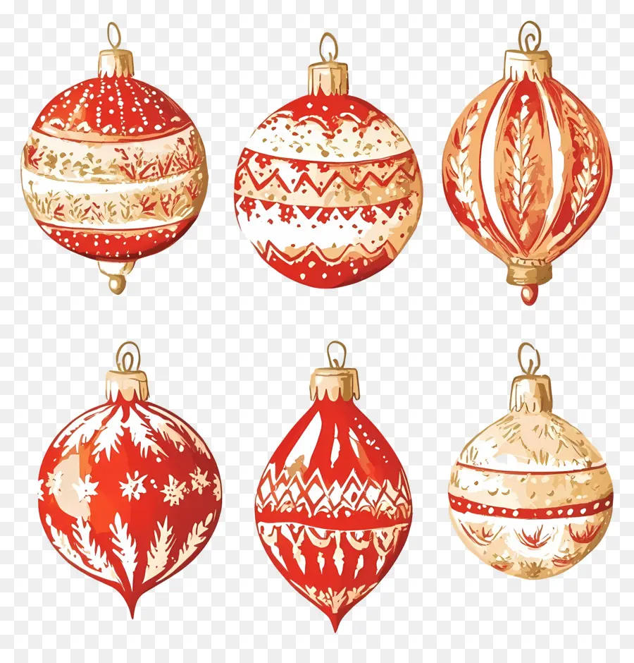 Bolas De Natal，Ornamentos Vermelhos PNG