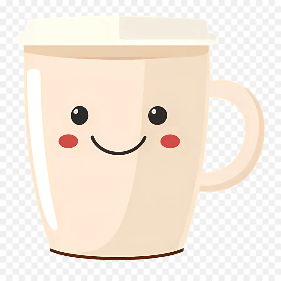 Café Kawaii，Caneca Sorridente PNG