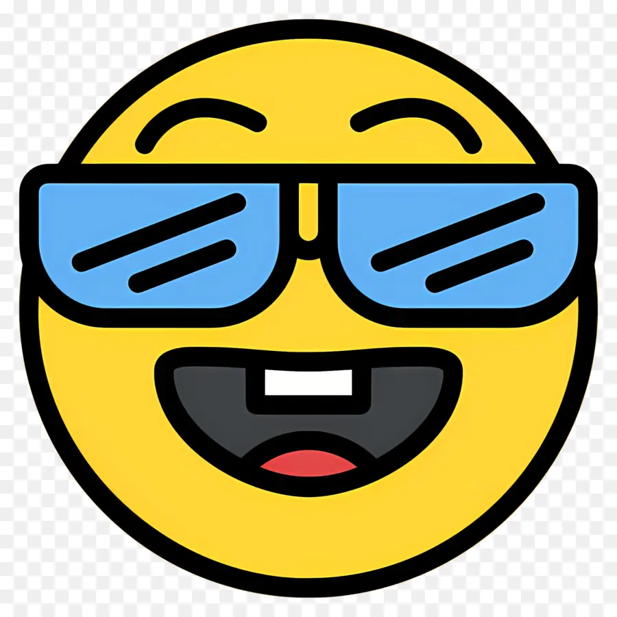 Emoji Nerd，Rosto Sorridente Com óculos De Sol PNG