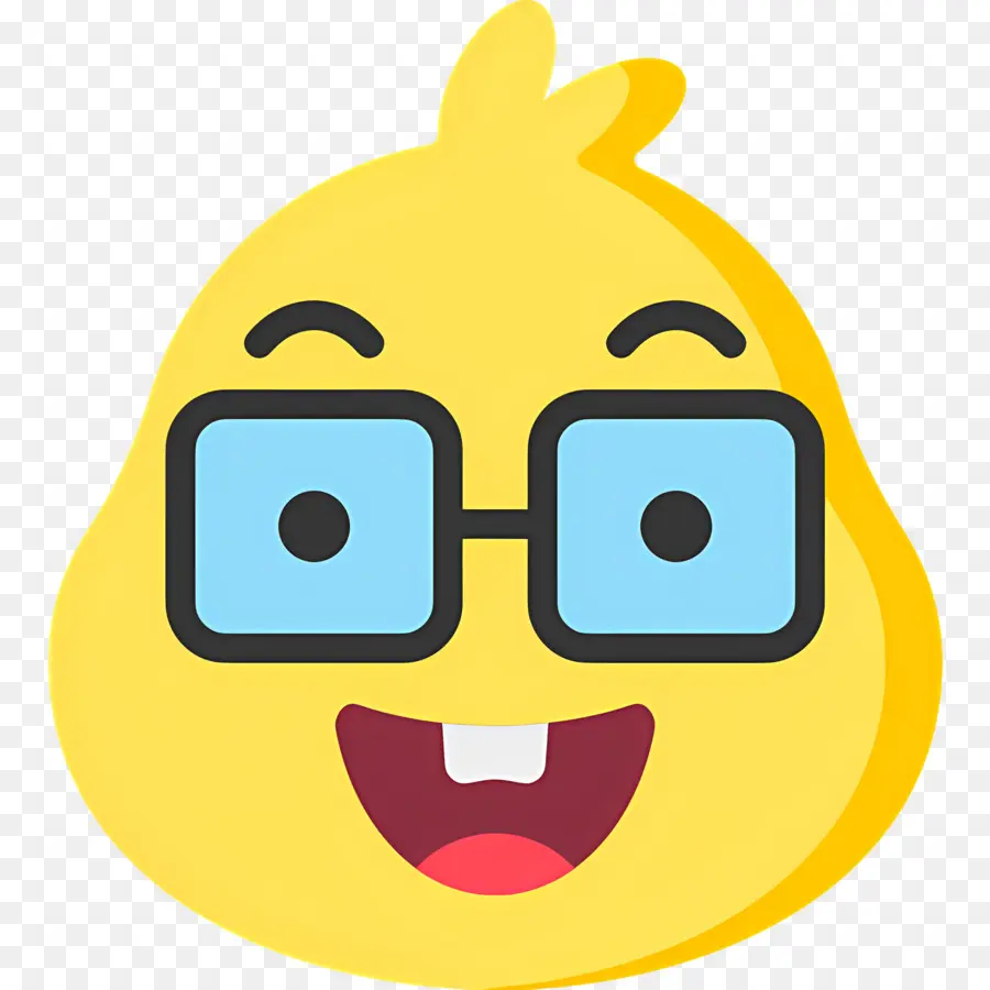 Emoji Nerd，Cara De Desenho Animado Com óculos PNG