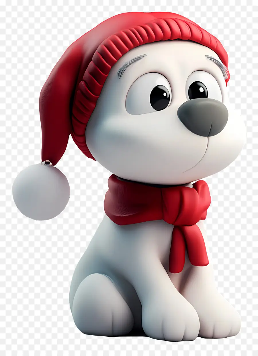 Cachorro De Natal，Cão De Desenho Animado Com Chapéu De Papai Noel PNG