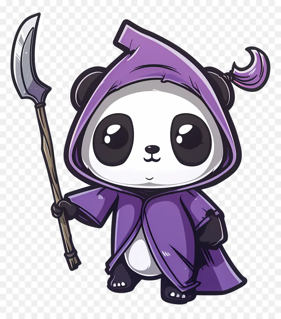 Panda Fofo，Panda Com Foice PNG