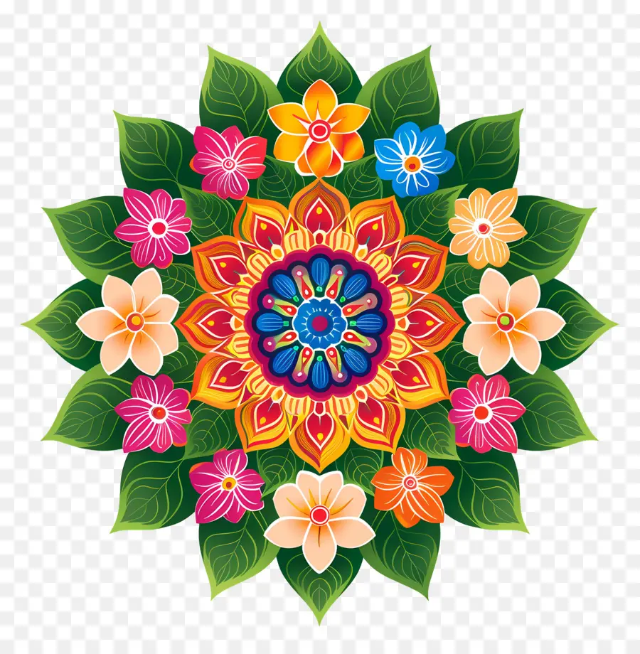 Pookalam，Desenho De Mandala PNG