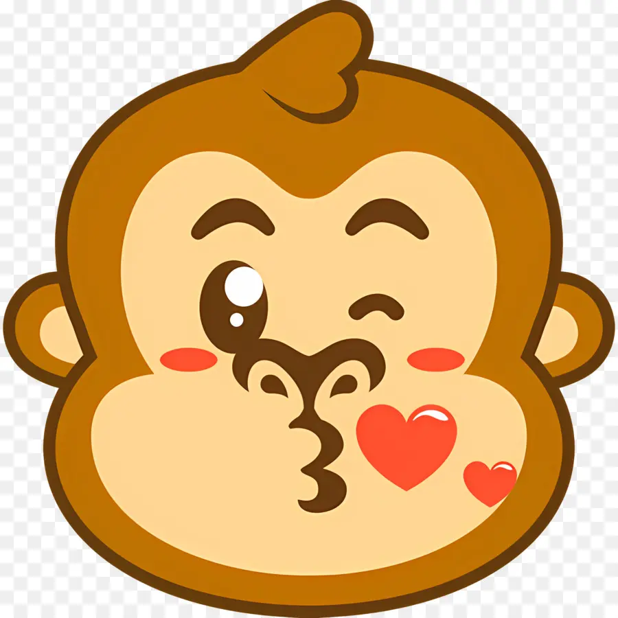 Beijo Emoji，Macaco PNG