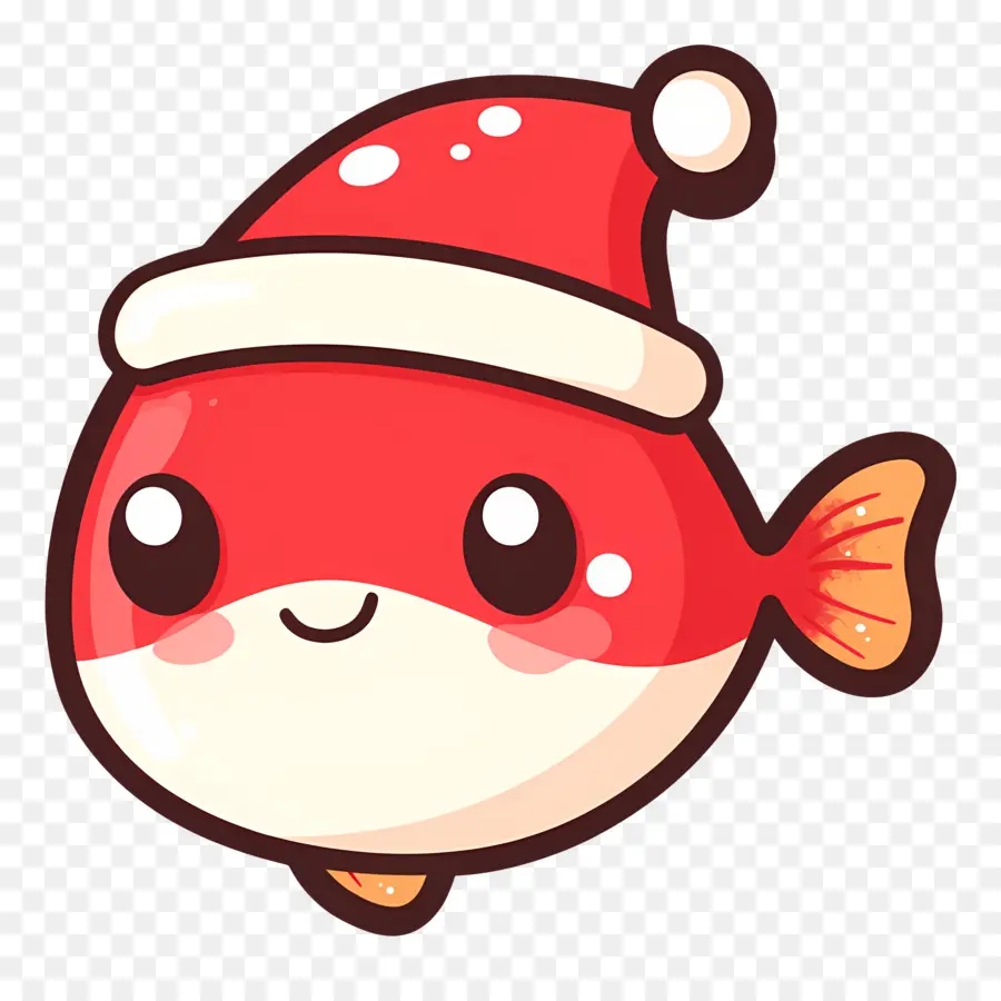 Peixe De Natal，Peixe Fofo Com Chapéu De Papai Noel PNG