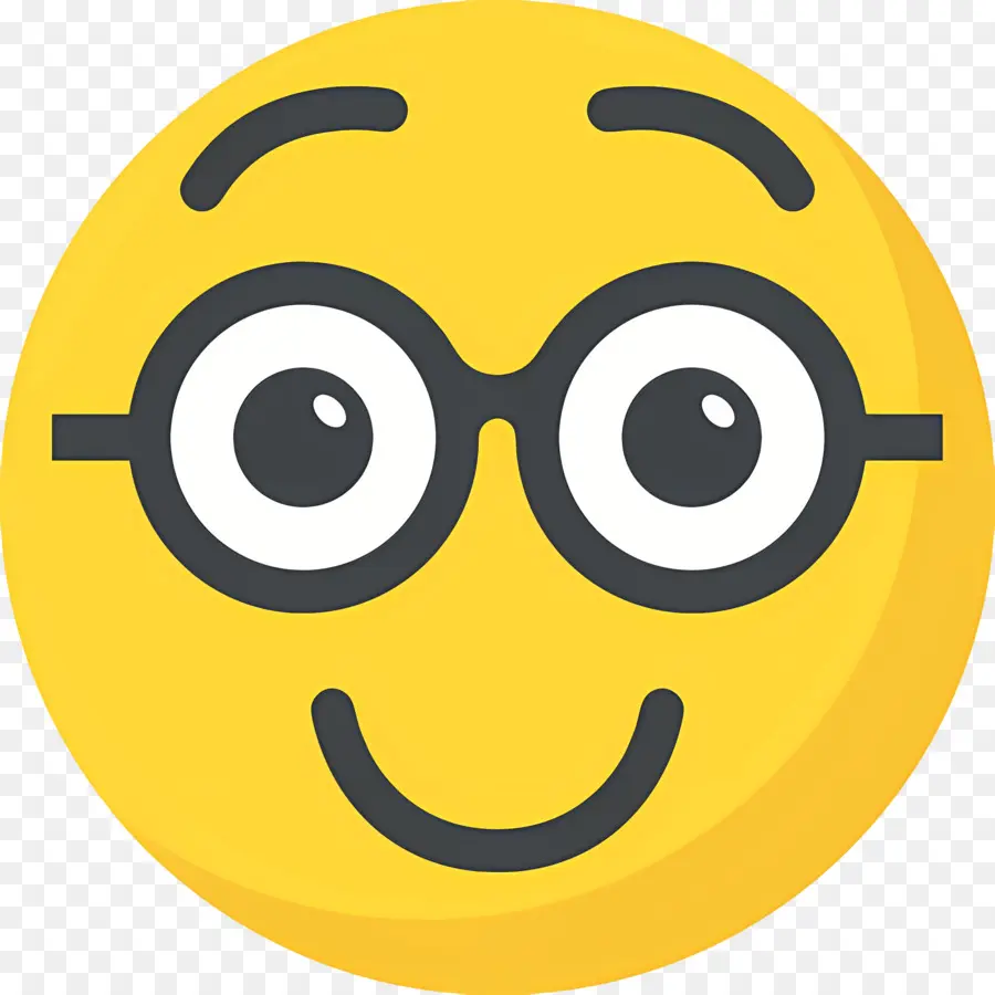 Emoji Nerd，Cara Sorridente PNG