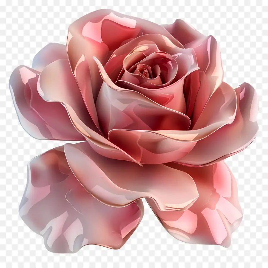 Flor 3d，Rosa Vermelha PNG