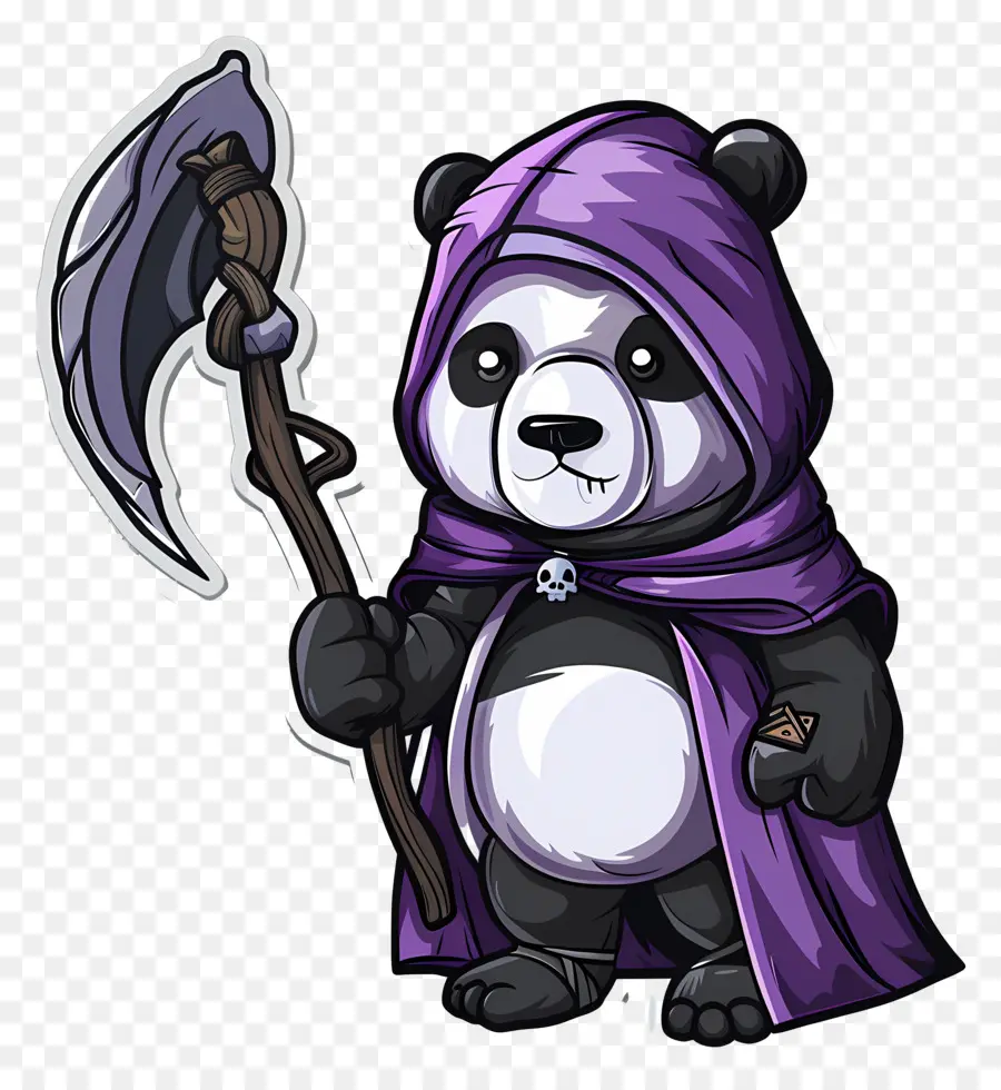 Panda Fofo，Panda Com Foice PNG