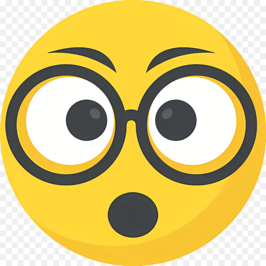 Emoji Nerd，Emoji Surpreso PNG