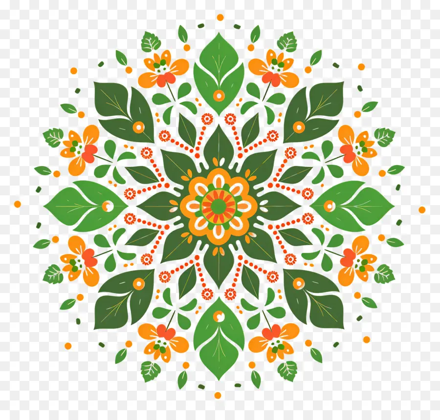 Pookalam，Mandala Floral PNG