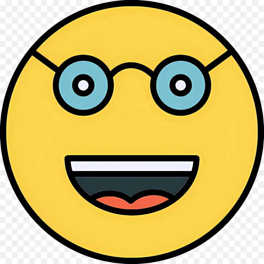 Emoji Nerd，Cara Sorridente PNG