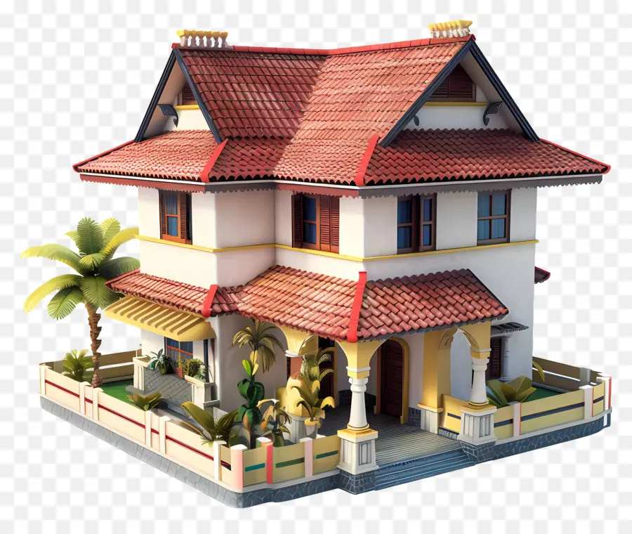 Casa 3d，Casa Fofa De Doodle PNG