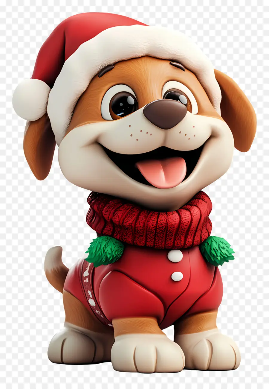 Cachorro De Natal，Cachorro Com Roupa De Papai Noel PNG