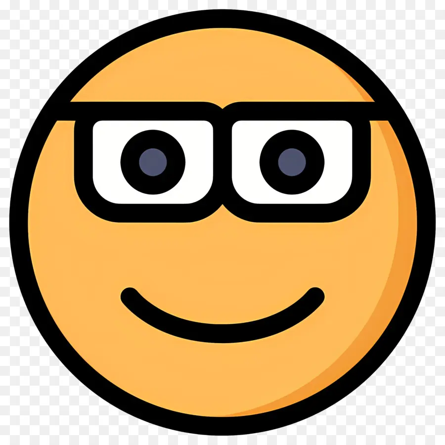 Emoji Nerd，Cara Sorridente PNG