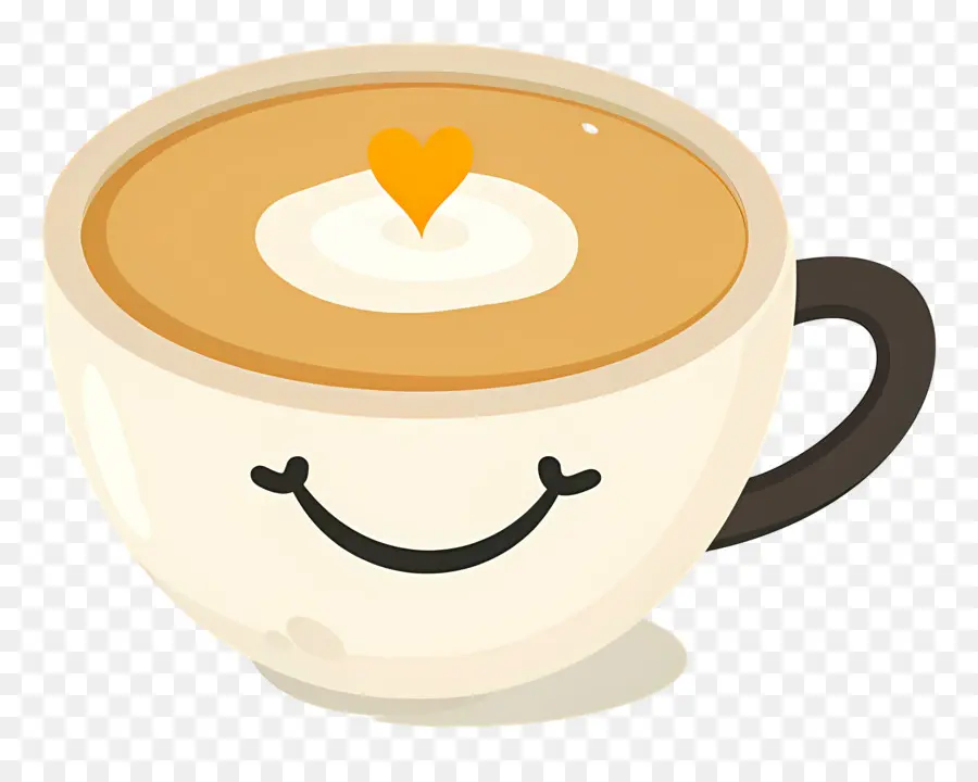 Café Kawaii，Xícara De Café Sorridente PNG