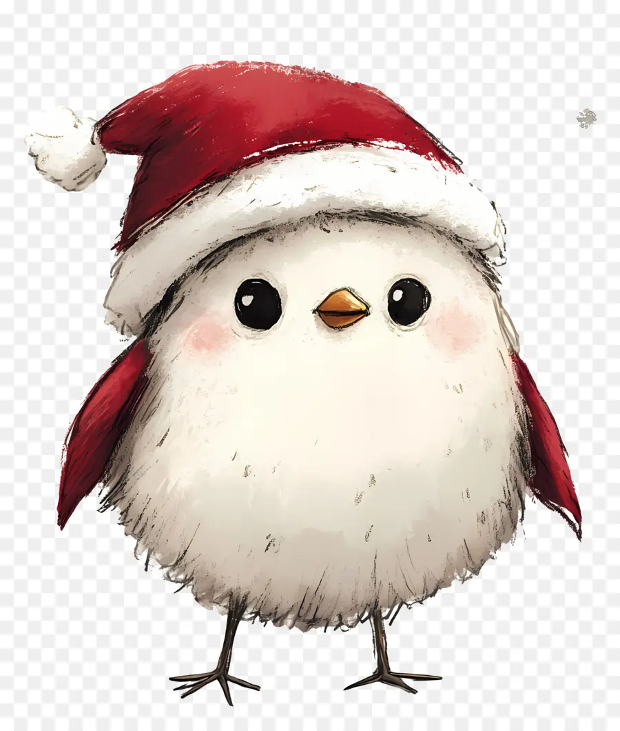 Pássaro De Natal，Pássaro Fofo Com Chapéu De Papai Noel PNG