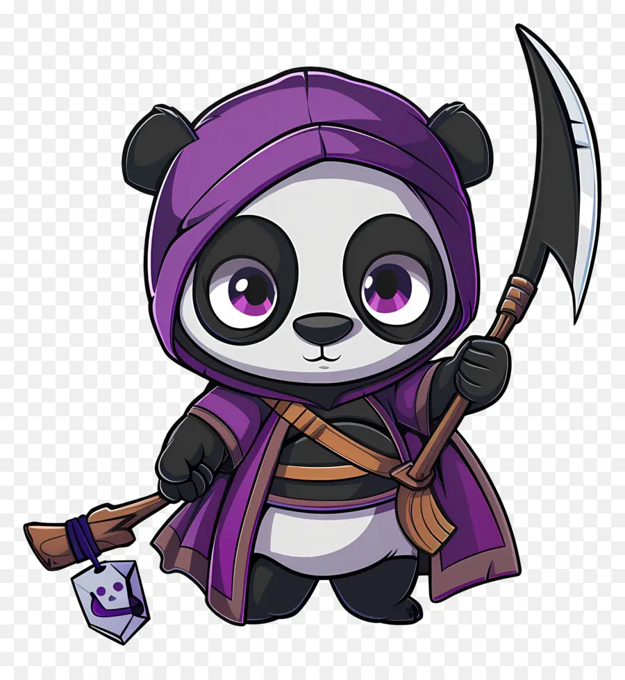 Panda Fofo，Panda Com Foice PNG