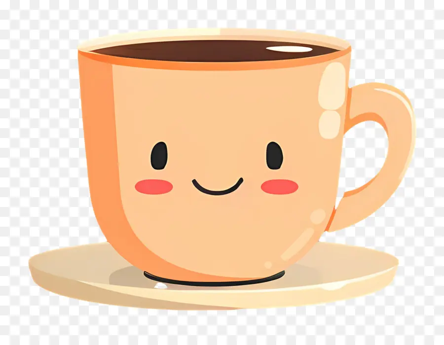 Café Kawaii，Xícara De Café Sorridente PNG