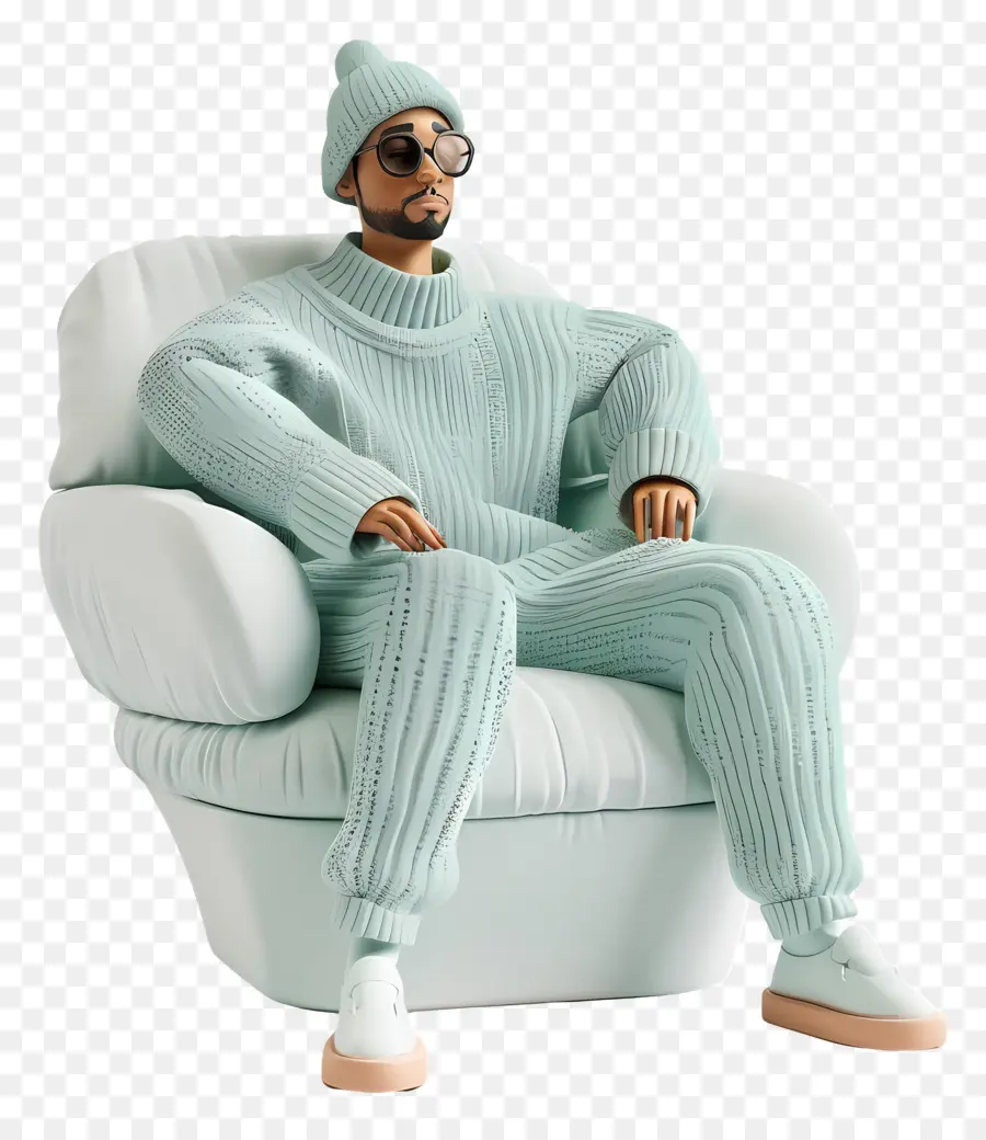 Homem 3d，Pessoa Com Roupa Aconchegante PNG