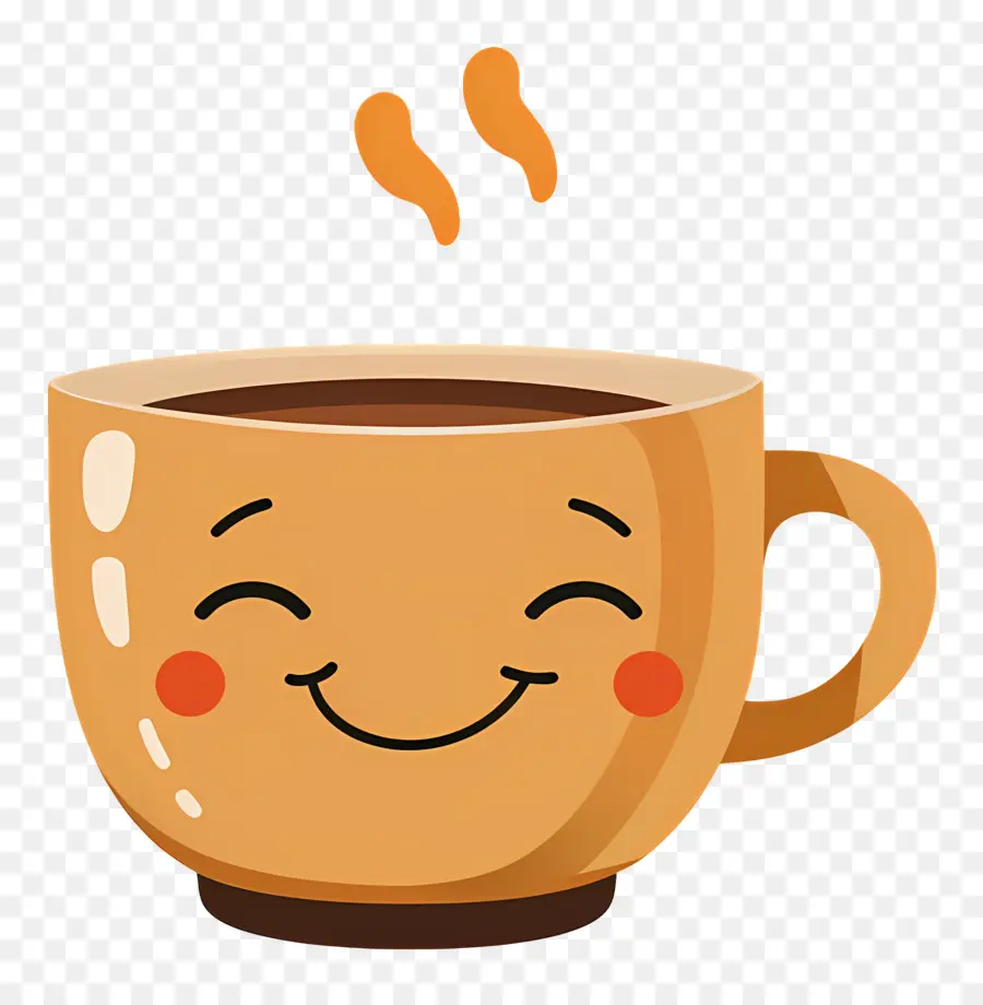 Café Kawaii，Xícara De Café Sorridente PNG