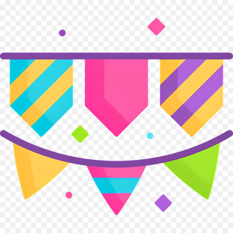 Bandeira De Aniversário，Bandeirinha Colorida PNG