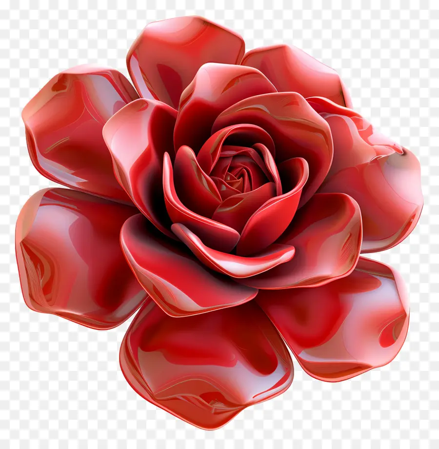 Flor 3d，Rosa Vermelha PNG