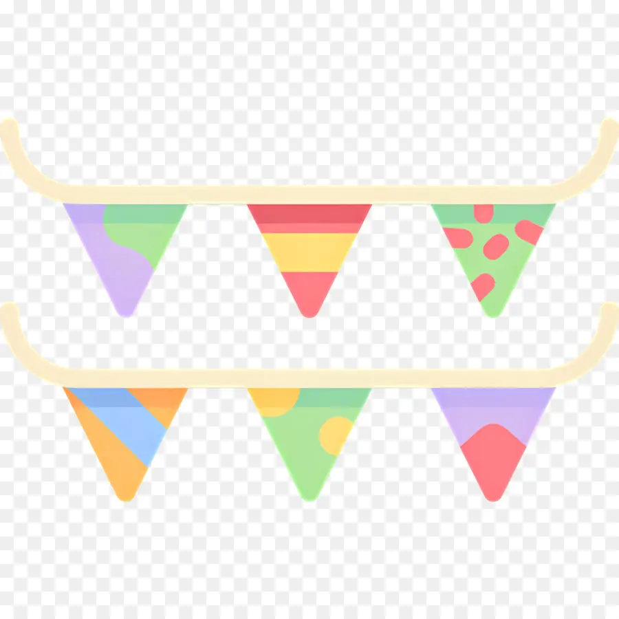 Bandeira De Aniversário，Bunting Estampado PNG