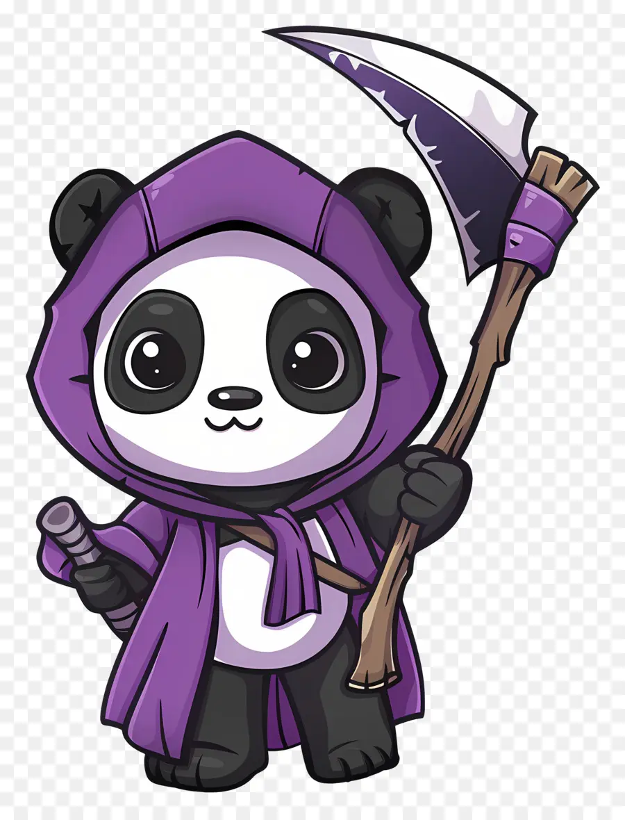 Panda Fofo，Panda Com Foice PNG