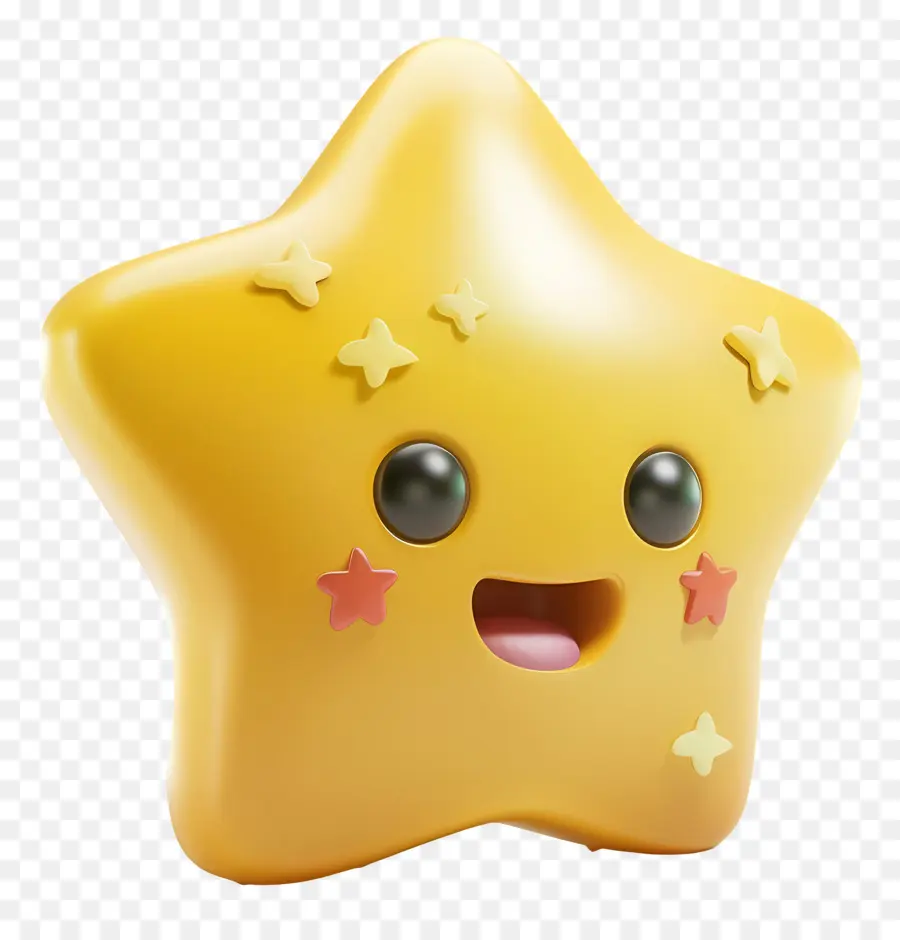 Estrela 3d，Estrela Sorridente PNG