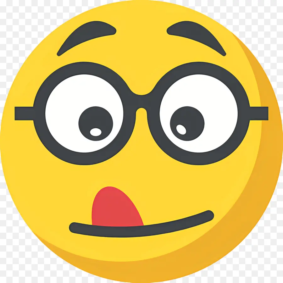 Emoji Nerd，Cara Sorridente PNG