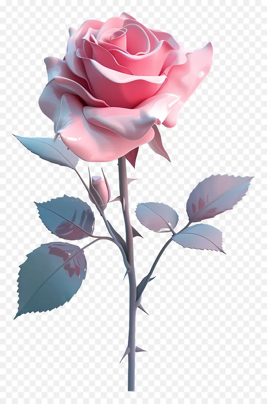 Flor 3d，Rosa Vermelha PNG