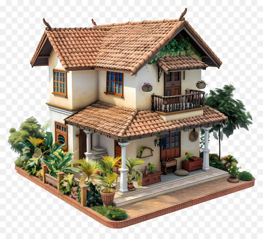 Casa 3d，Casa Fofa De Doodle PNG