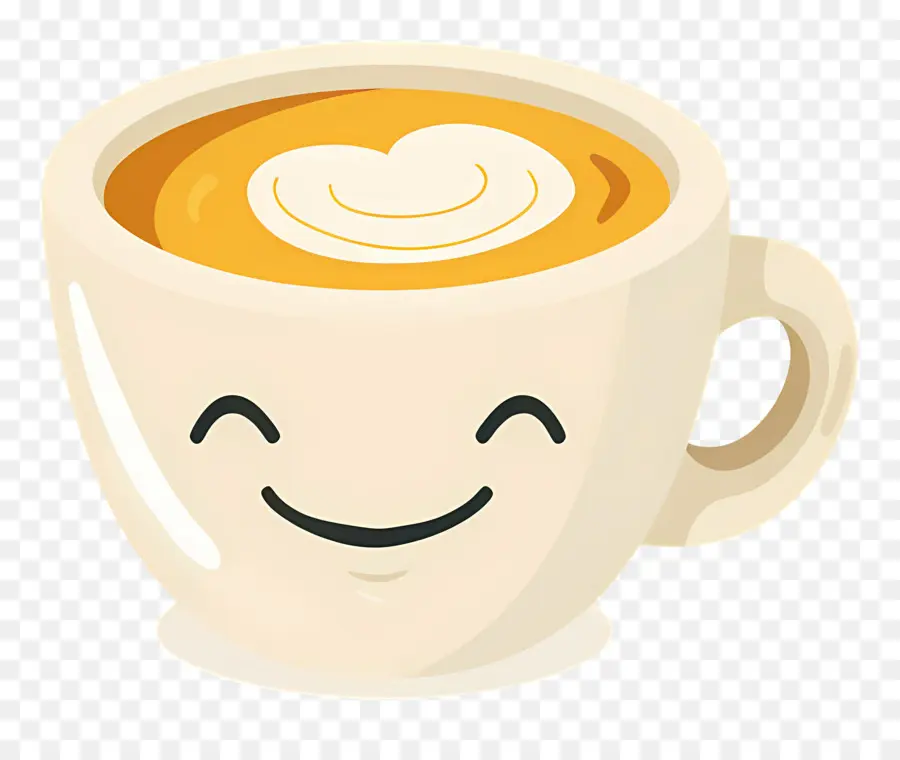 Café Kawaii，Xícara De Café Sorridente PNG