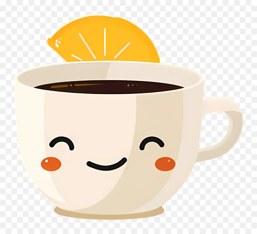 Café Kawaii，Xícara De Café Sorridente PNG