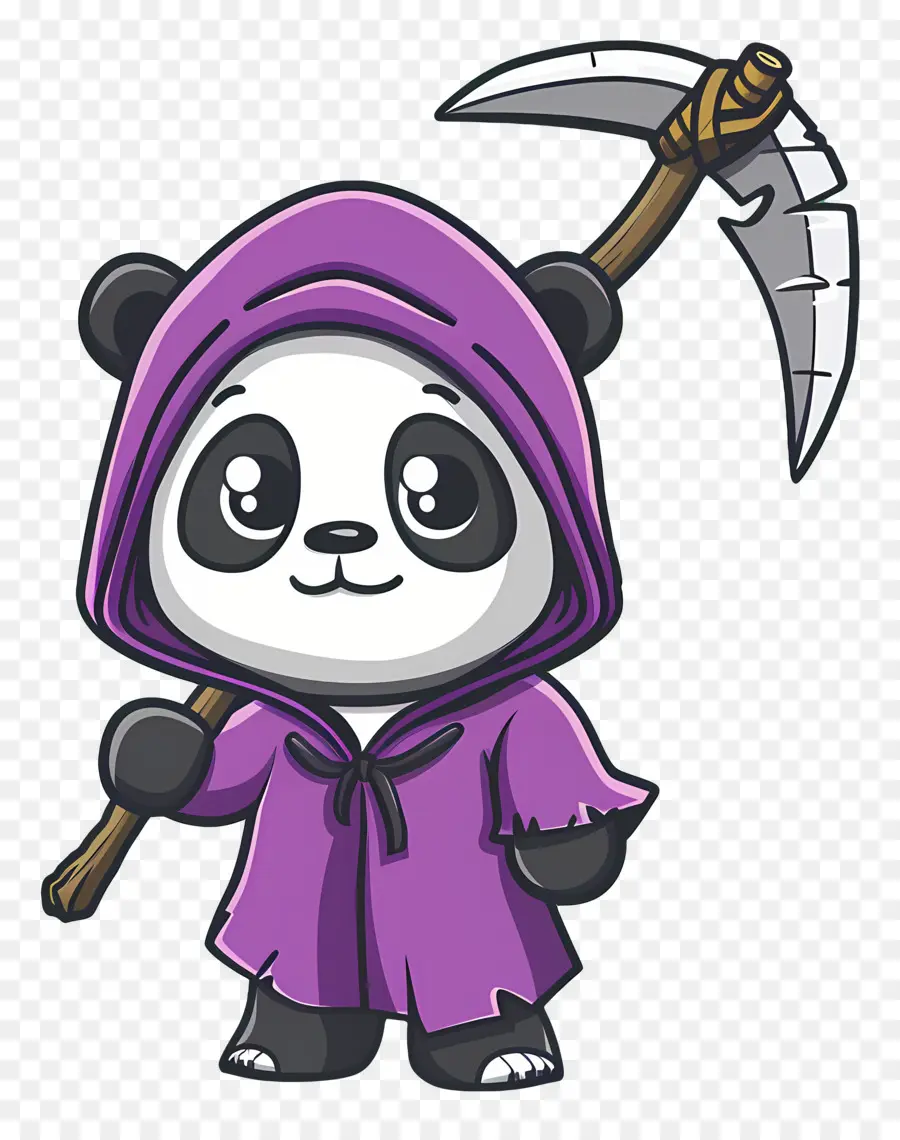 Panda Fofo，Panda Com Foice PNG