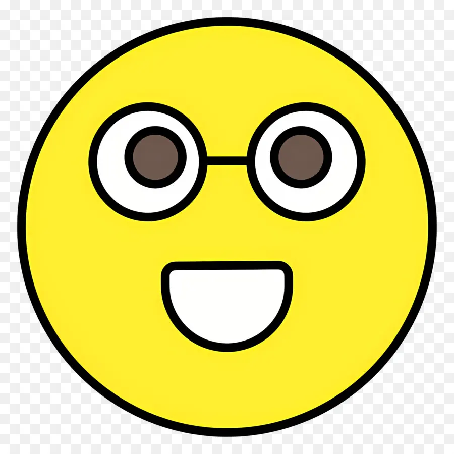 Emoji Nerd，Cara Sorridente PNG